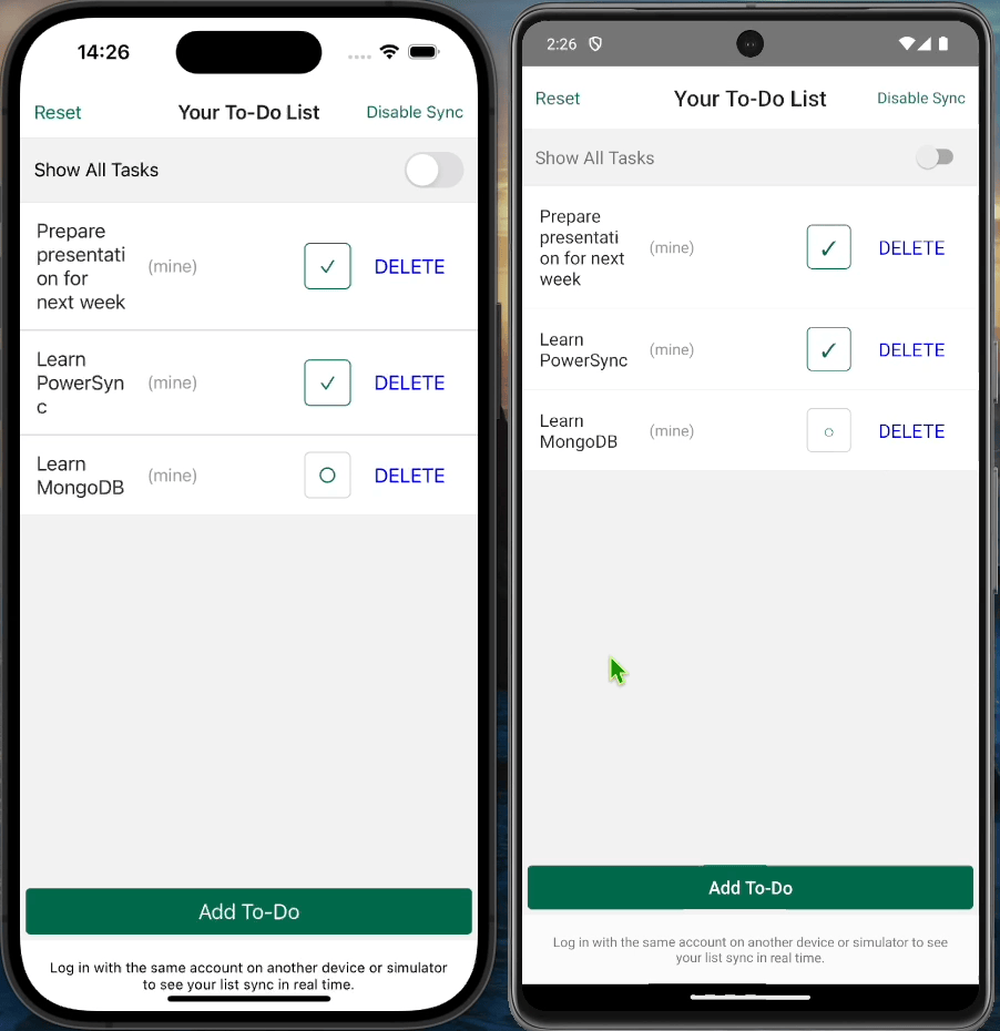 Screenshot of the UI