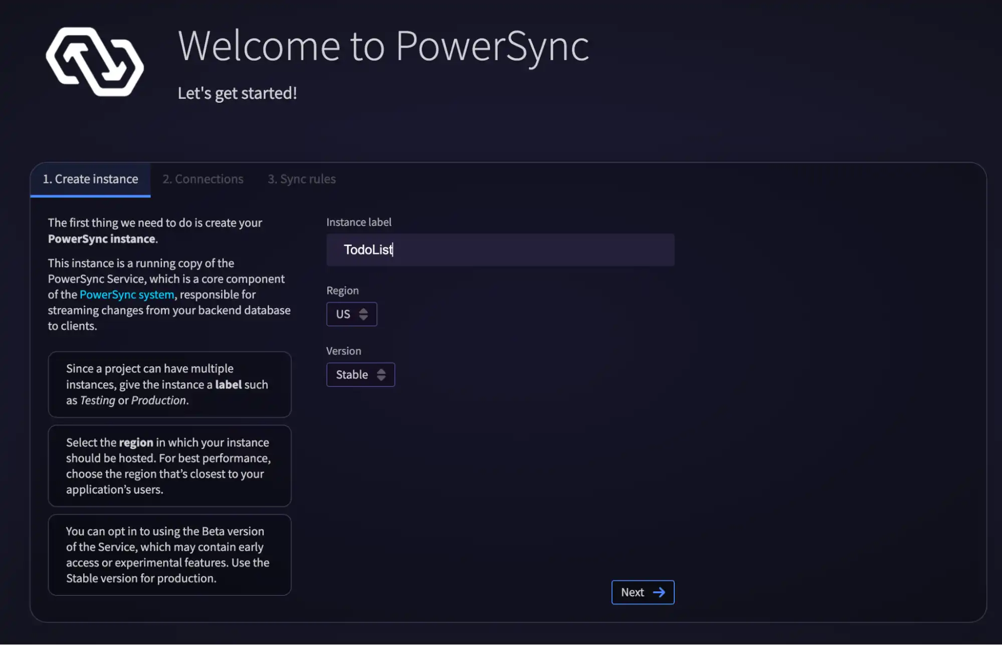 Screenshot of the UI