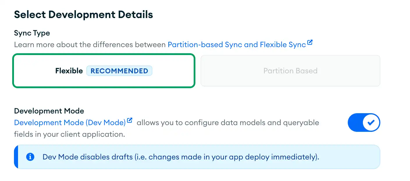 The UI to enable Development Mode