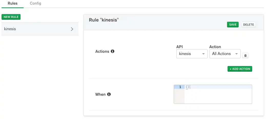 AWS Kinesis rule.
