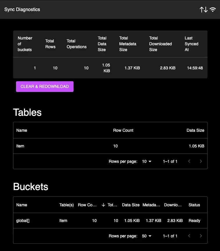 Screenshot of the UI