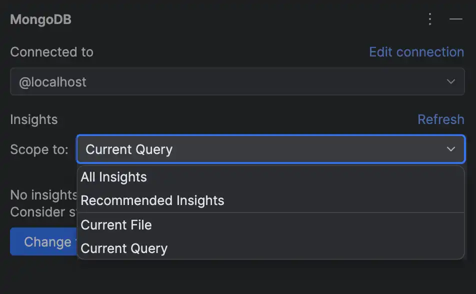 View insights for your deployment in the side panel.